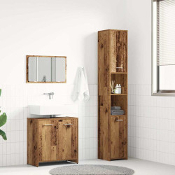 3 Pcs conj. móveis casa banho derivados madeira madeira velha