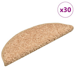 Tapetes de escada 30 peças 56x17x3 cm dourados semicirculares