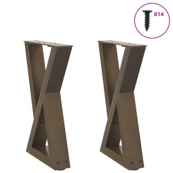 Pés para mesa de centro 2 peças aço natural 38x(42-43,3) cm aço