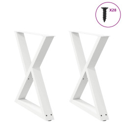 Pés para mesa de jantar 2 peças, branco, 80x(72-73,3) cm, aço