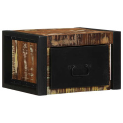 Mesa de cabeceira multicor 40x35x25cm madeira maciça recuperada