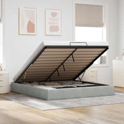 Estrutura de cama otomana sem colchão 180x200 cm cinzento claro