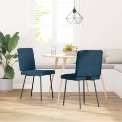 Cadeiras de jantar 2 pcs veludo azul