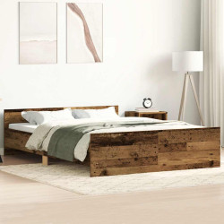 Estrutura de cama sem colchão 120x190 cm madeira velha