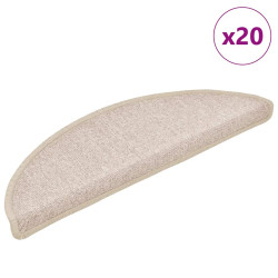 Tapetes de escada 20 peças 56x17x3 cm cinza-claro semicircular