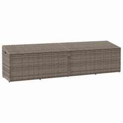 Caixa de arrumação para jardim 220x50x58 cm vime PE cinzento