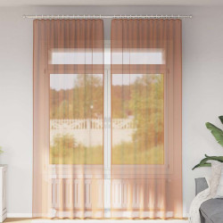 Cortinas de voile com bolsos para varão 2 pcs terracota