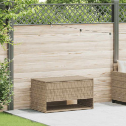 Caixa para almofadões de exterior 100x55x55,5 cm vime PE bege