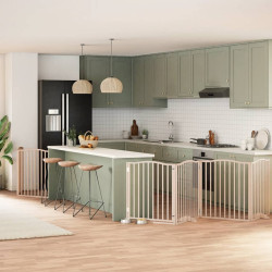 Portão para cães com porta dobrável 6 painéis 480 cm álamo
