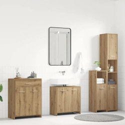 4 Pcs móveis de casa de banho deriv. madeira carvalho artisiano