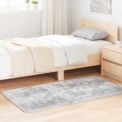 Tapete shaggy de pelo alto navarra 80x150cm cinzento prateado