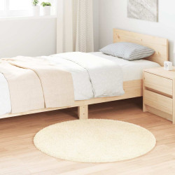 Tapete shaggy de pelo alto navarra 100x100 cm poliéster creme