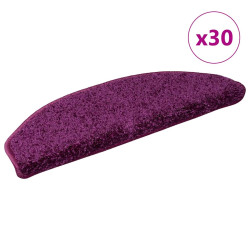 Tapetes de escada 30 peças 65x21x4 cm violeta meio redondo grande