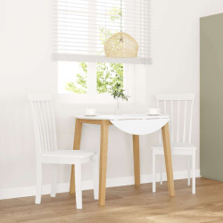 Cadeiras de jantar 2 pcs madeira de seringueira maciça branco