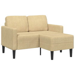 Sofá 2 lugares com chaise em l 125cm linho verde cinzento
