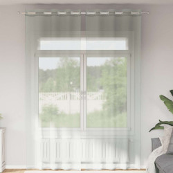 Cortinas de voile com ilhós 2 pcs cinzento-claro 140x300 cm