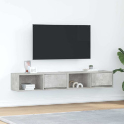 Móveis de TV 2pcs 80x31x25,5cm madeira processada cinza cimento