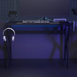 Secretária de gaming c/ pernas em forma de k 110x60x75 cm preto