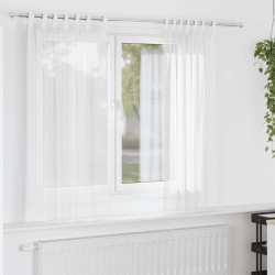 Cortinas de voile com laços 2 pcs branco 140x175 cm