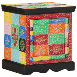 Mesa de cabeceira multicor madeira de mangueira maciça