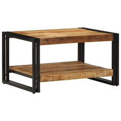 Mesa de centro 70x50x38 cm madeira de mangueira áspera maciça