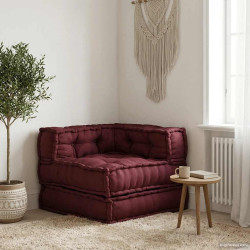 Unidade de sofá modular 70x70x54 cm tecido castanho