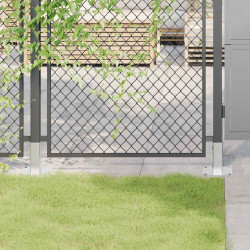 Bases de poste quadradas 12 pcs prata 46x46 mm aço galvanizado