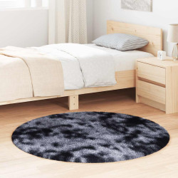 Tapete shaggy de pelo alto navarra 120x120 cm cinzento-escuro