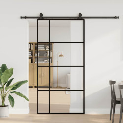 Porta desliz. c/ conj. ferragens 102,5x205cm vidro esg preto
