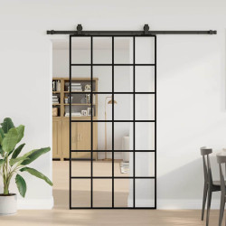 Porta deslizante c/ conj ferragens 102x205cm vidro esg preto