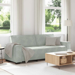 Sofá de 3 lugares 220x78x84 cm veludo cinzento-claro