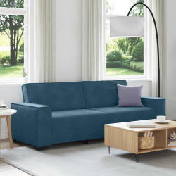 Sofá de 3 lugares 220x78x84 cm veludo azul