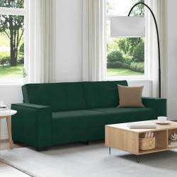 Sofá de 3 lugares 220x78x84 cm veludo verde-escuro