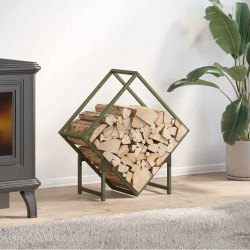 Suporte para lenha aço laminado a frio verde azeitona