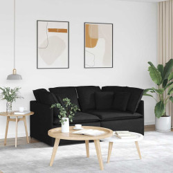 Sofá modular com almofadas tecido preto