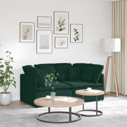 Sofá modular com almofadas veludo verde-escuro