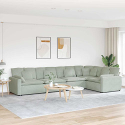 Sofá modular com almofadas veludo cinzento-claro