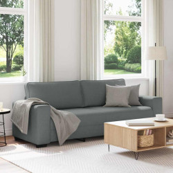 Sofá de 3 lugares 220x77x82 cm tecido cinza-escuro