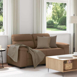 Sofá de 2 lugares tecido 160x81x84 cm castanho
