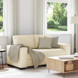 Sofá de 2 lugares tecido 160x77x82 cm cor creme