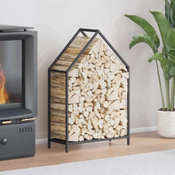 Suporte para lenha 60x25x90 cm aço laminado a frio preto