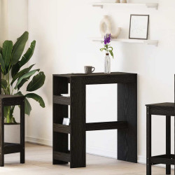 Mesa de bar com prateleiras derivados de madeira carvalho preto