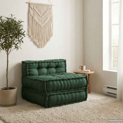 Unidade de sofá modular 70x70x54 cm tecido verde