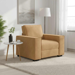 Poltrona 100x78x84 cm veludo castanho