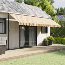 Tecido de substituição para toldo laranja e preto 500x350 cm poliéster