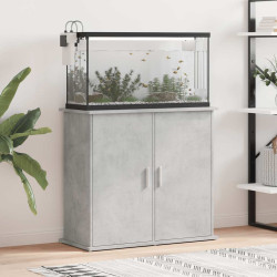 Suporte para aquário 81x36x73 cm, concreto cinza, madeira projetada