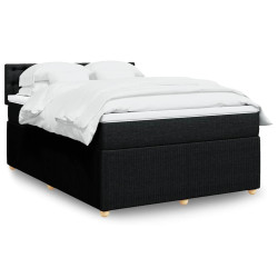 Cama com molas/colchão 140x190 cm tecido preto