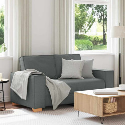 Sofá de 2 lugares cinza escuro 160x78x84 cm tecido