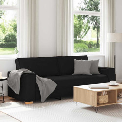 Sofá de 3 lugares preto 220x78x84 cm tecido