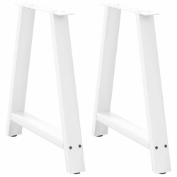 Pés para mesa de jantar em formato a, 2 peças, branco, 70x(72-73) cm, aço